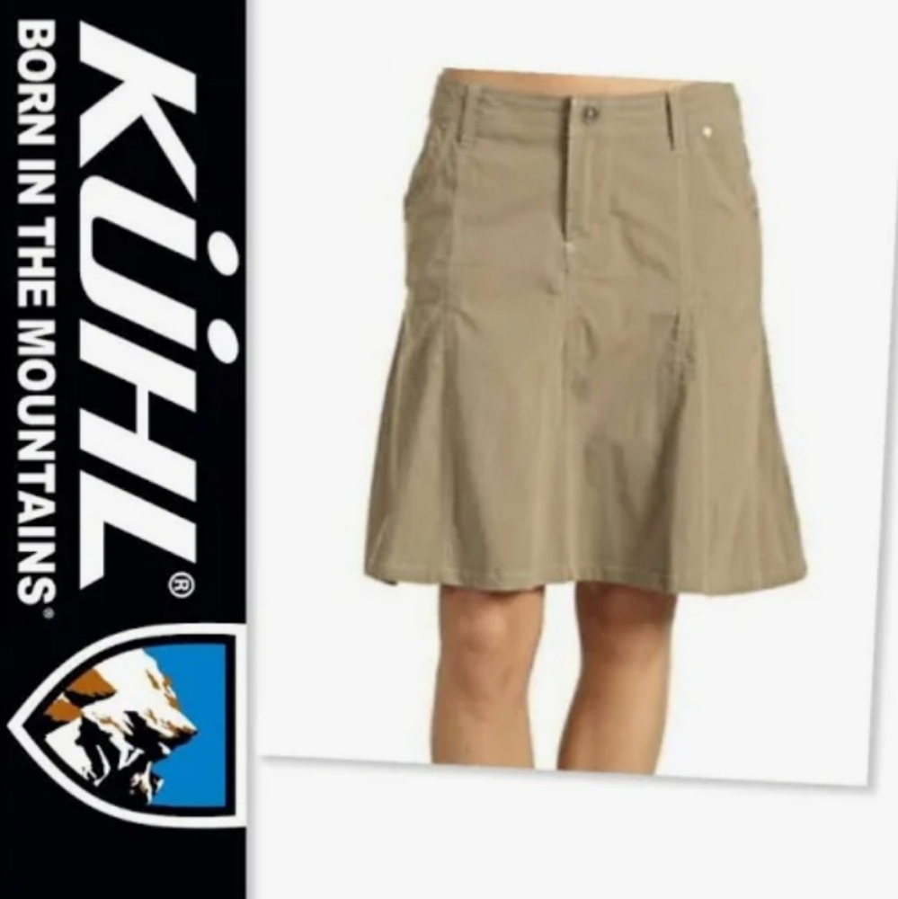 KÜHL Flared Skirt, Size 6, Tan EUC